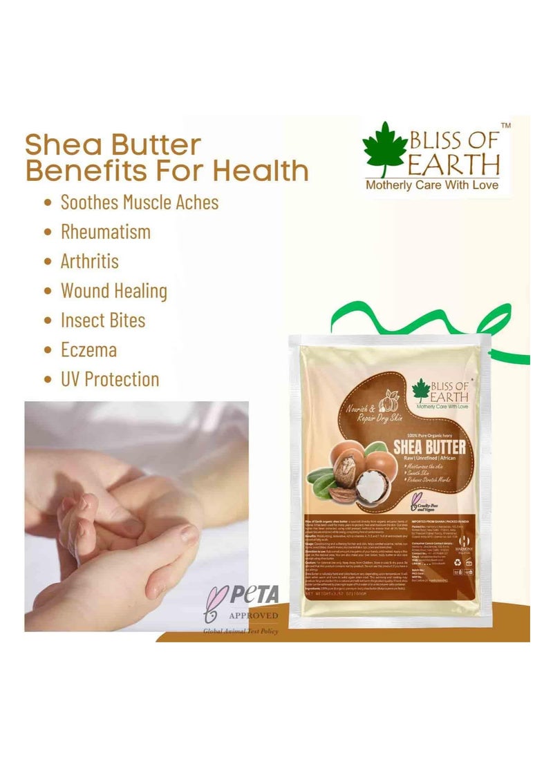 BLISS OF EARTH Pure Organic Ivory Shea Butter Refill Pack 100gm Raw Shea Butter For Stretch Marks Unrefined African Great For Face Skin Body Lips DIY products Pack of 2  - Image 2