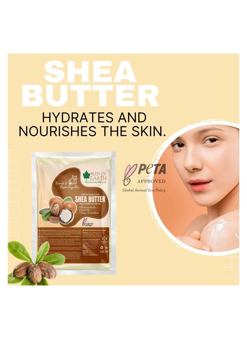 BLISS OF EARTH Pure Organic Ivory Shea Butter Refill Pack 100gm Raw Shea Butter For Stretch Marks Unrefined African Great For Face Skin Body Lips DIY products Pack of 2  - Image 5