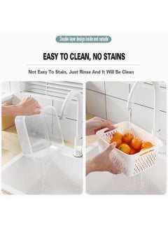 YOUGE 3 Pack Fruit Storage Containers, Fresh-keeping Boxes with Drain Baskets, Fridge Fruit Organizer Bins for Salad and Vegetables  - Image 5