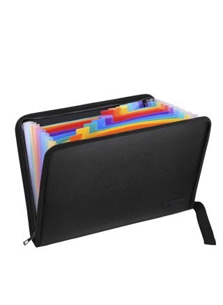 SYOSI 13 Pocket Expanding File Folder, Document Organizer, A4 Size Accordian File Folder Organizer, Accordion Folder with Color Labels Zipper Closure Non-Itchy Silicone Coated Portable Filing Pouch - pzsku/Z8EBC7FD158E02AAB2B3DZ/45/_/1683862376/b800fed2-ae57-4fea-aaba-20171be80852