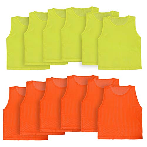 Athllete Adult/Teen Soccer Pinnies – Mesh Practice Jerseys, Pennies for Sports Youth & Adult, 12 Pack - Image 1