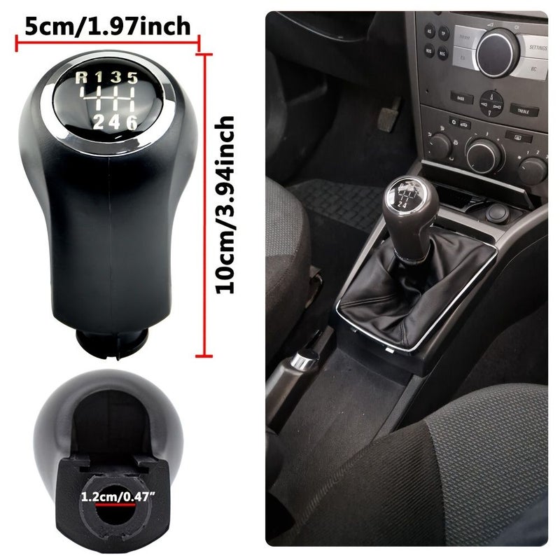 Black Ergonomic Gear Shift Knob And Handbrake Cover For Opel Astra H Durable Car Interior Accessory With Clear R1234 Position Markings Enhanced Grip And Style - Image 3
