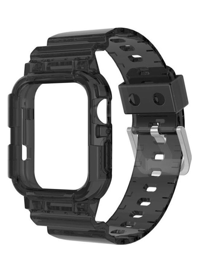 NIBEMINENT Ethnic Replacement Watchband for Apple Watch Series 1/2/3/4/5/6/7/SE 38/40/41mm Transparent Black - Image 1