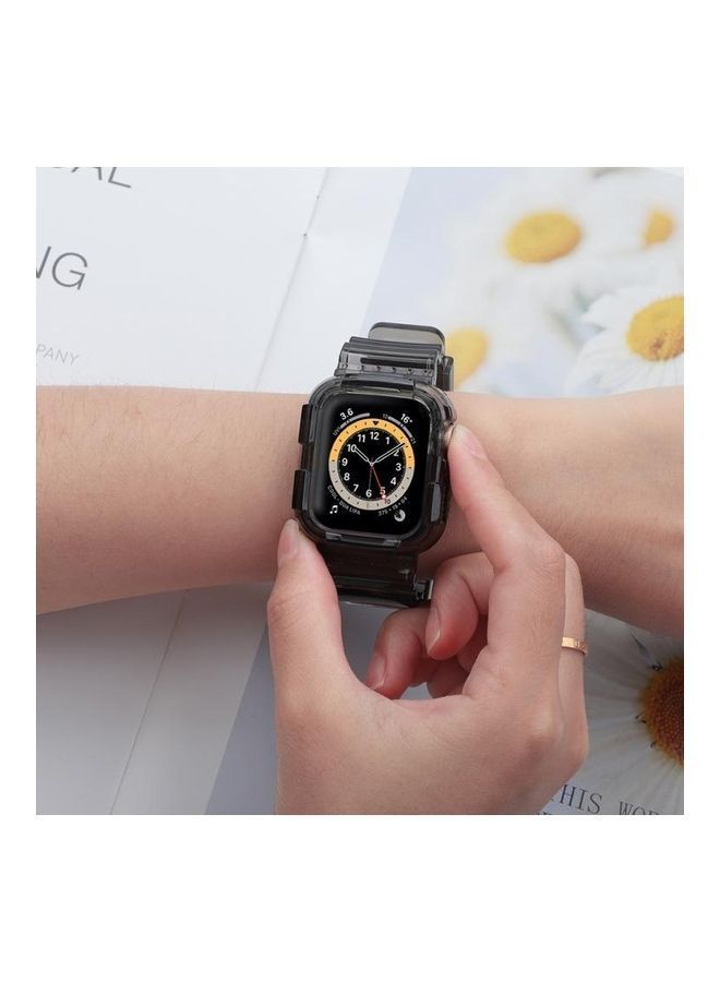 NIBEMINENT Ethnic Replacement Watchband for Apple Watch Series 1/2/3/4/5/6/7/SE 38/40/41mm Transparent Black - Image 4