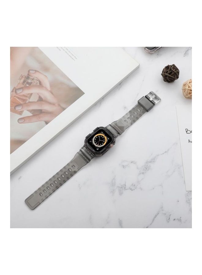 NIBEMINENT Ethnic Replacement Watchband for Apple Watch Series 1/2/3/4/5/6/7/SE 38/40/41mm Transparent Black - Image 3