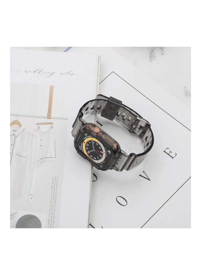 NIBEMINENT Ethnic Replacement Watchband for Apple Watch Series 1/2/3/4/5/6/7/SE 38/40/41mm Transparent Black - Image 5