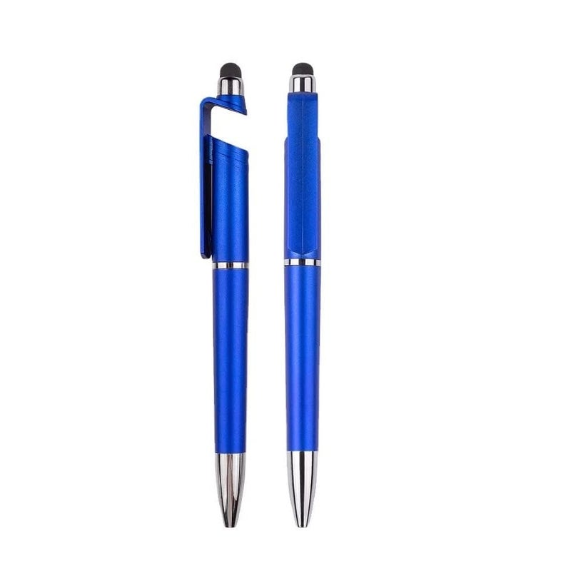 Keendex kx 2908 3 in 1 multifunction pen for touch screens with phone holder, ballpoint pen and stylus - blue