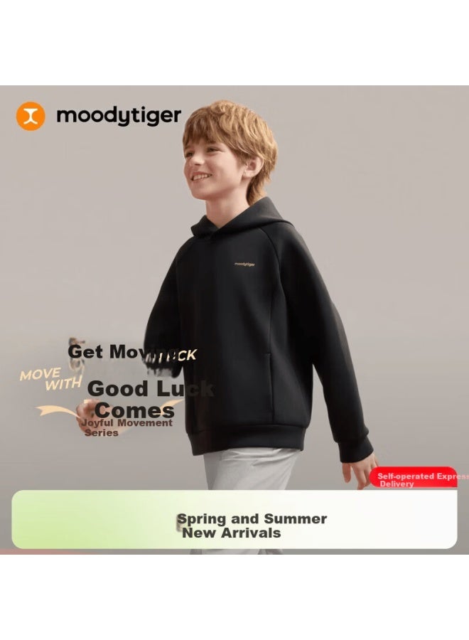 Moodytiger New Year Series Children's Air Layer Sweatshirt Soft Skin-friendly Boys And Girls Red Lunar New Year Hoodie - Image 1