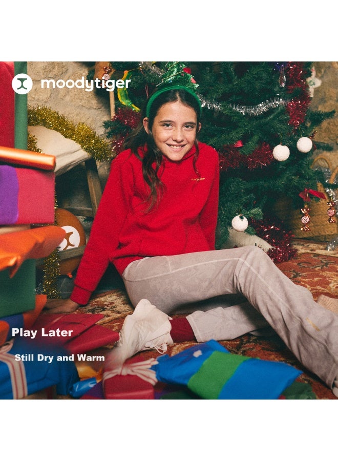 Moodytiger New Year Series Children's Air Layer Sweatshirt Soft Skin-friendly Boys And Girls Red Lunar New Year Hoodie - Image 3