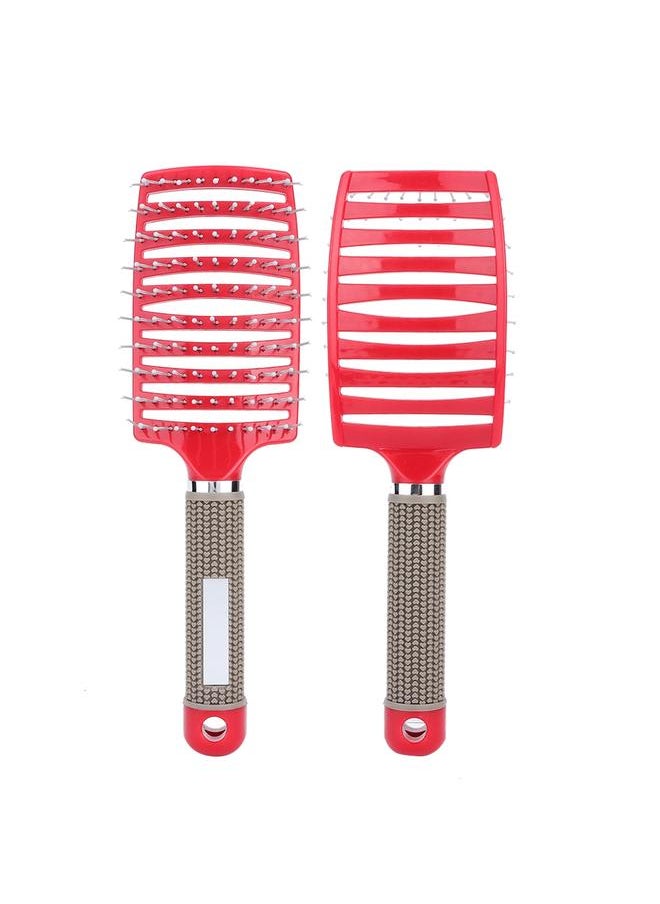Thoraya Hair Brush Curved Massage Comb Salon Hairdressing Tool Anti skid(Red)  - Image 3