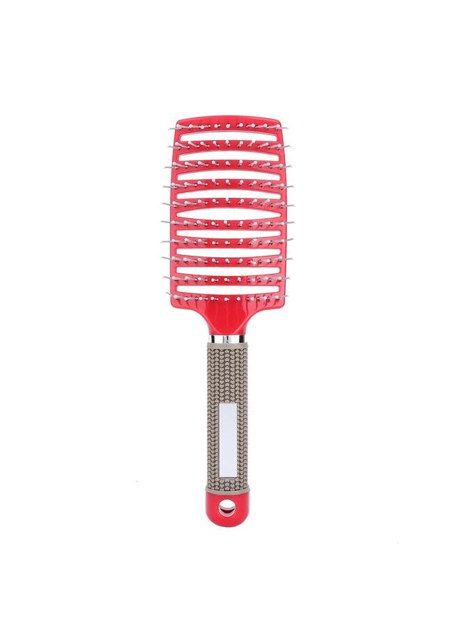 Thoraya Hair Brush Curved Massage Comb Salon Hairdressing Tool Anti skid(Red)  - Image 1