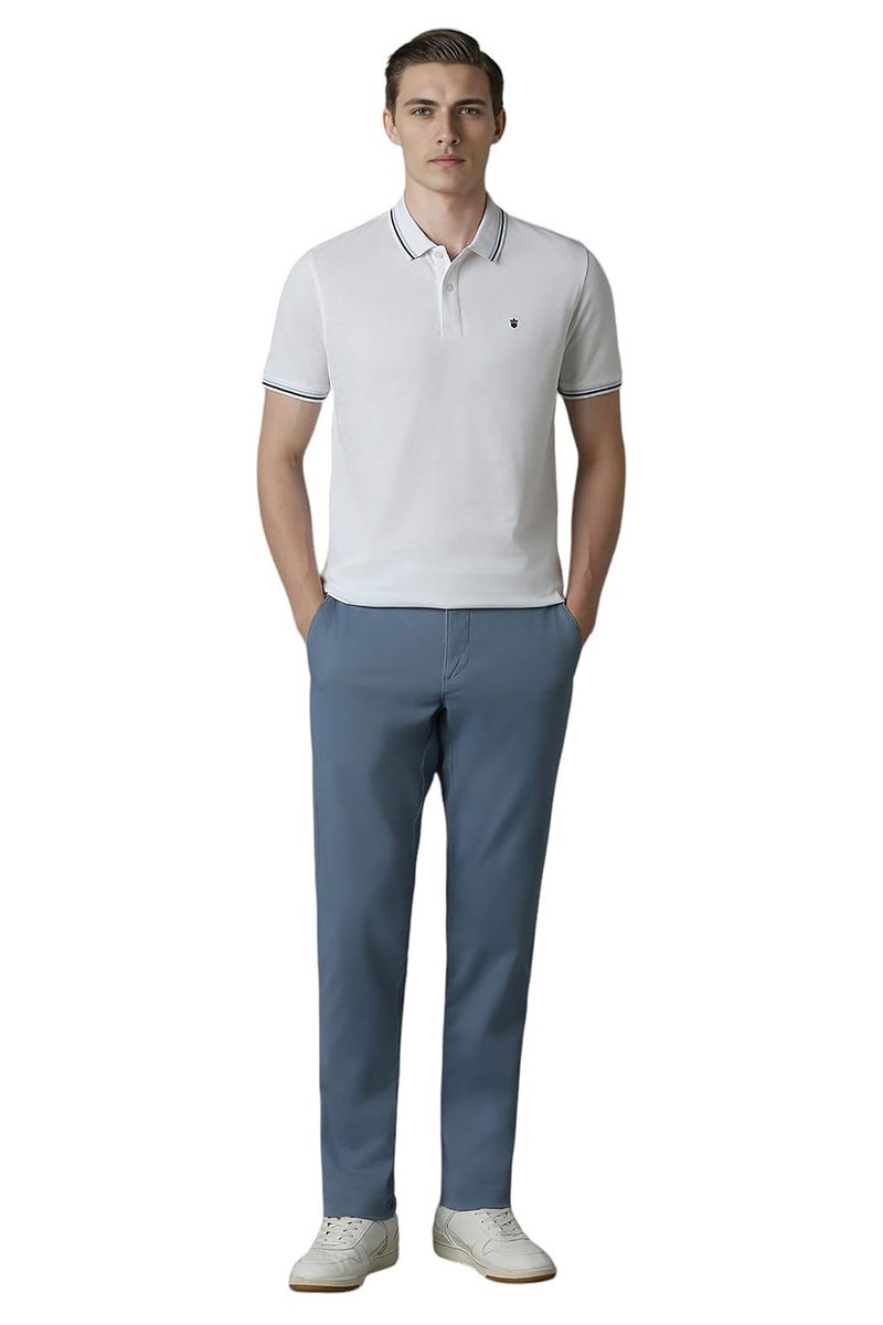 Louis Philippe Men's Cotton Solid Slim Fit T Shirt (Lykpcslph65738_White) - Image 5