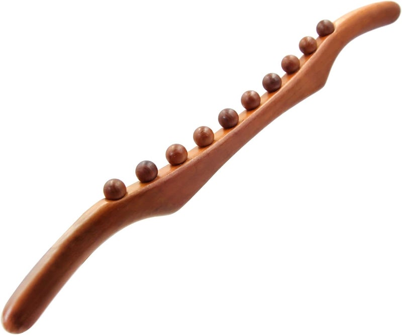 Gihunk أدوات تدليك العلاج الخشبي 21 بوصة مدلك تصريف اللمف عصا تدليك يدوية أدوات العلاج الخشبي لآلام الرقبة والظهر تشكيل الجسم مضاد للسيلوليت الساقين - Image 1