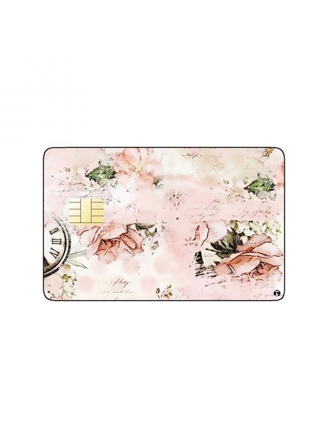 RKN PRINTED BANK CARD STICKER Aesthetic Pink Flowers Vintage Art - Image 2
