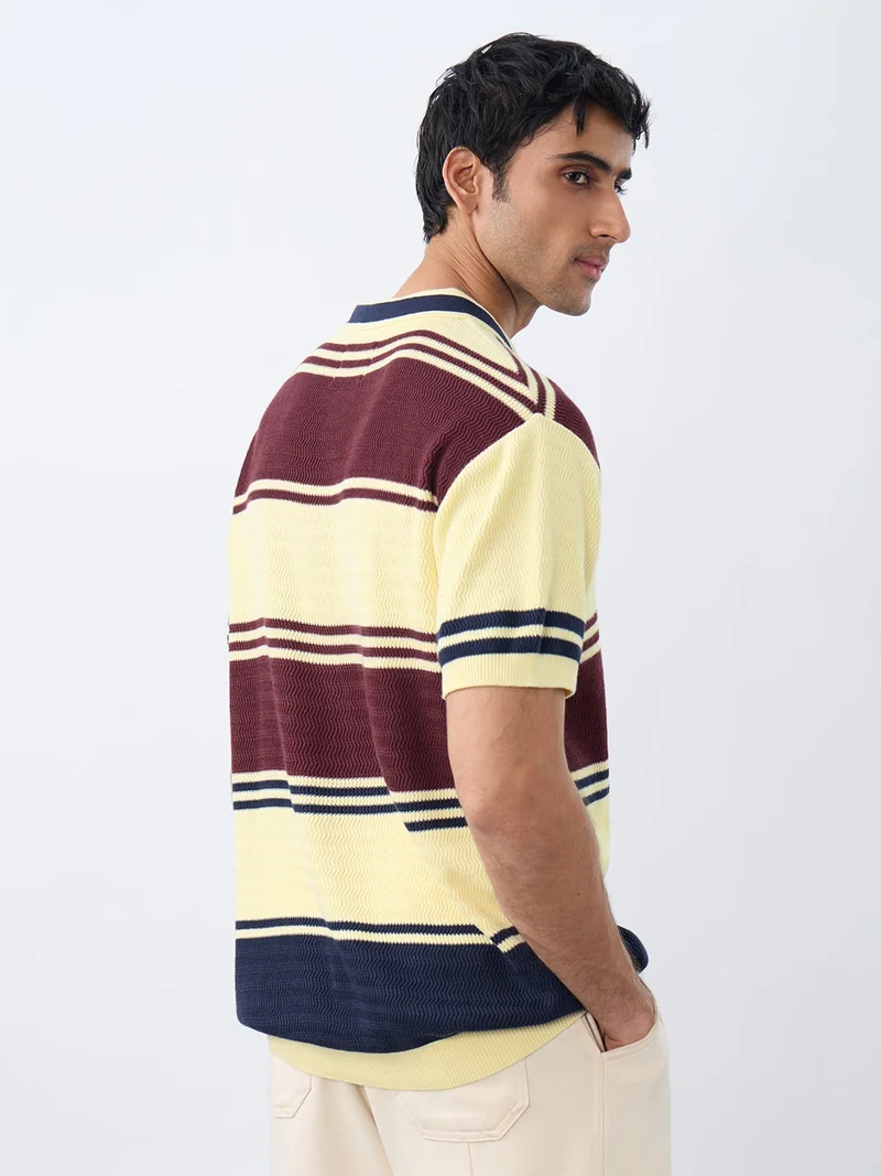 The Souled Store  Jacquard Polo: Red Velvet  | Best Price UAE