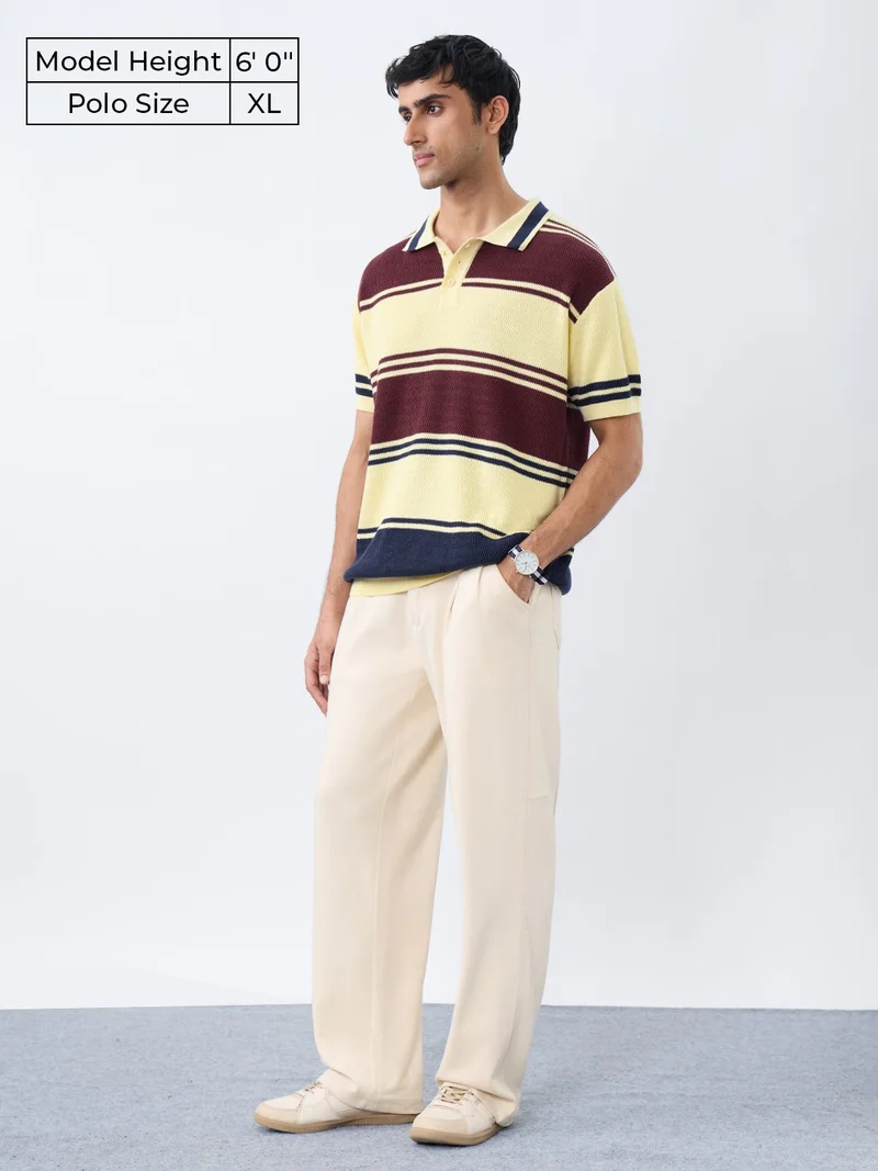 ذا سوليد ستور Jacquard Polo: Red Velvet