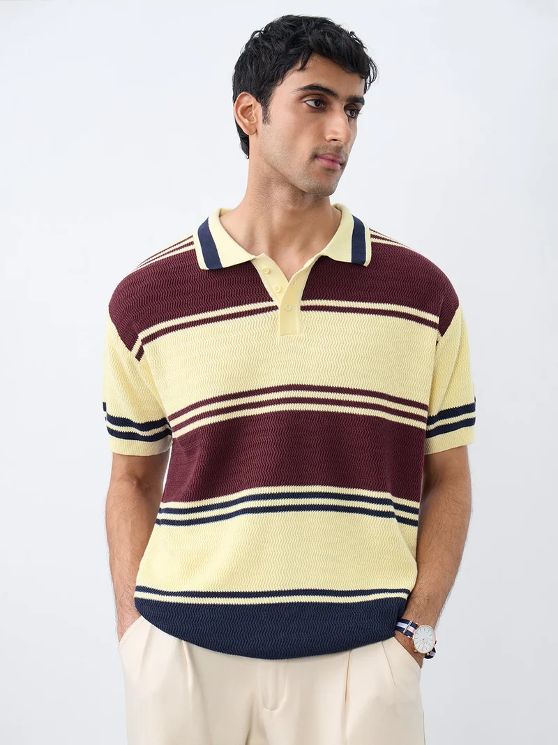 ذا سوليد ستور Jacquard Polo: Red Velvet