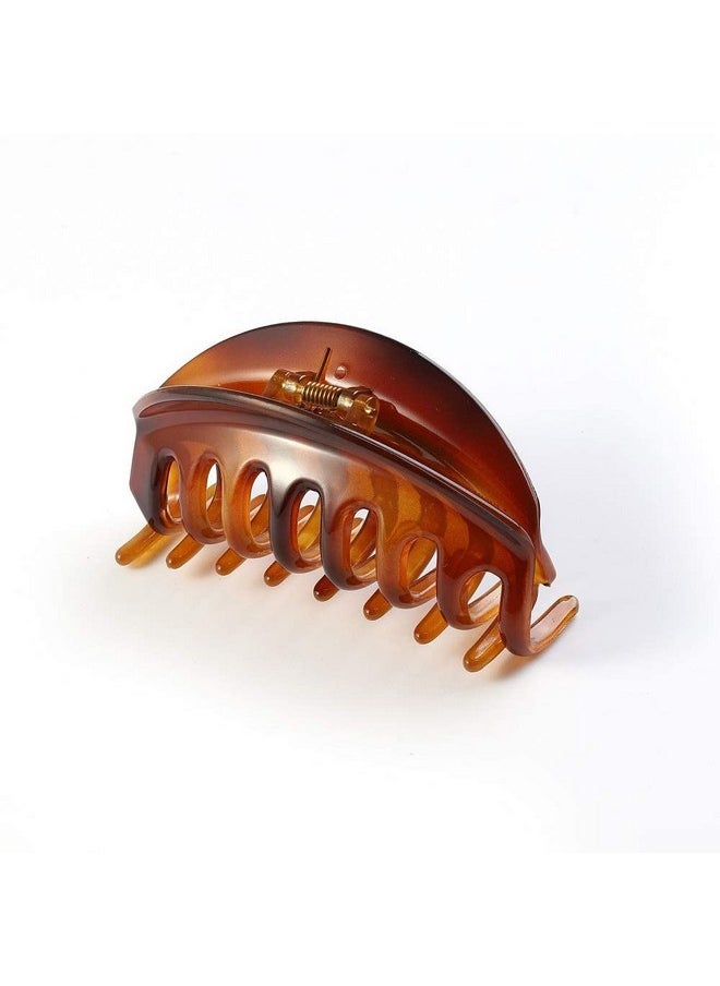 BIRDWARE BIRDWARE big size hair clips for women claws for girls Imported Rubber Acrylic Material Stone Butterfly hair clips for women | hair clutchers (Pack of 1) (Orange/Shell.)  - Image 1