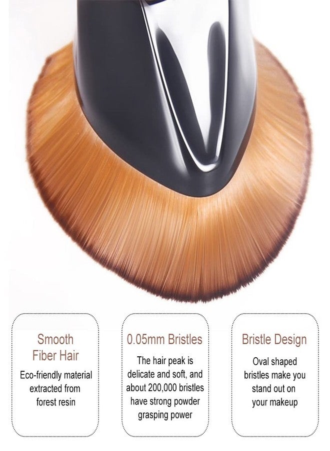 Crizer Foundation Makeup Brush, Densely Makeup Foundation Brushes, Kabuki Hexagon Face Blush Liquid Powder Foundation Brush for Blending Liquid, Cream or Flawless Powder Cosmetics - Image 4
