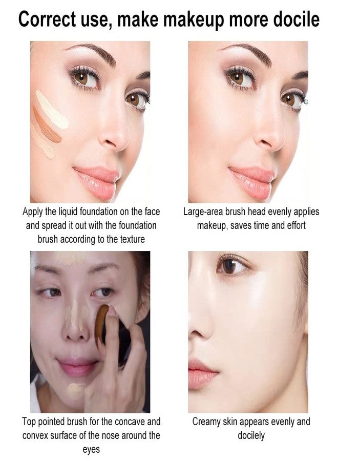 Crizer Foundation Makeup Brush, Densely Makeup Foundation Brushes, Kabuki Hexagon Face Blush Liquid Powder Foundation Brush for Blending Liquid, Cream or Flawless Powder Cosmetics - Image 2