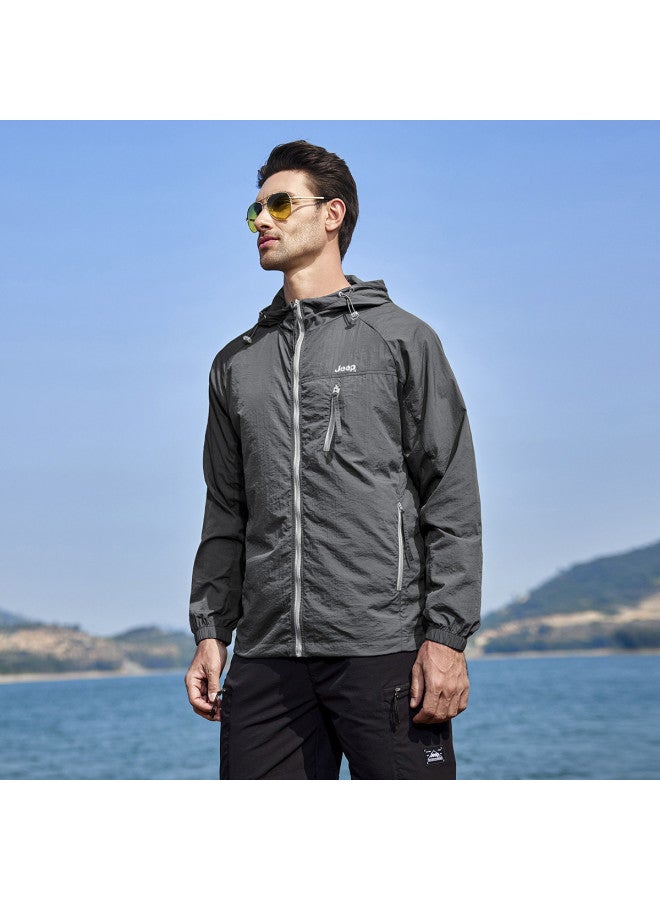 Jeep Upf50+】men's Summer Sun Protection Jacket Outdoor Casual Comfortable Versatile Hooded Cardigan Coat Men - Image 5