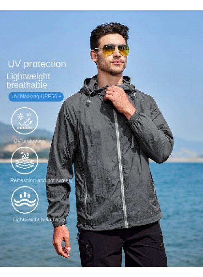 Jeep Upf50+】men's Summer Sun Protection Jacket Outdoor Casual Comfortable Versatile Hooded Cardigan Coat Men - Image 1