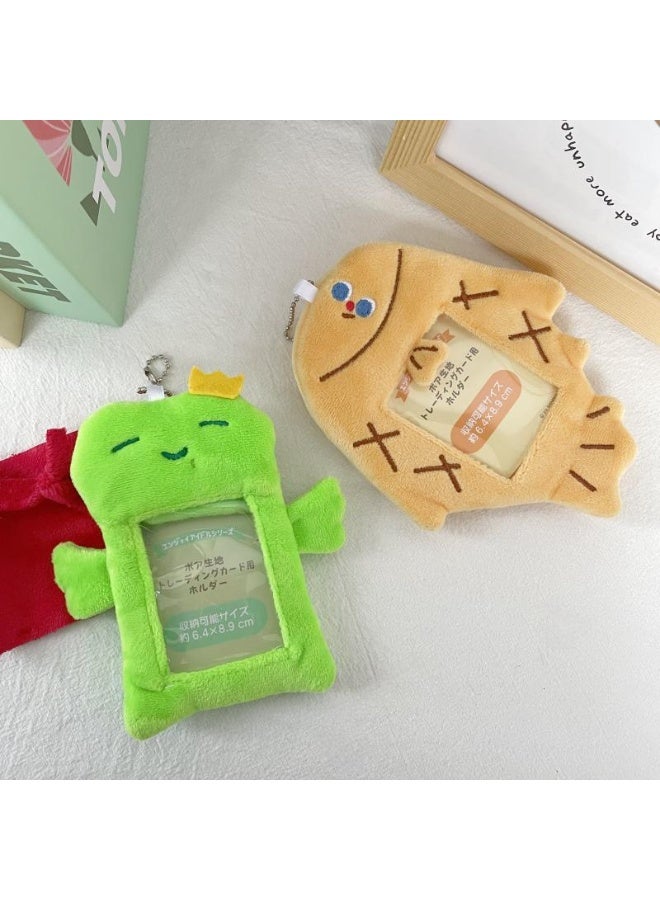 NIBEMINENT 1 - Piece Plush Cute Little Devil Kpop Photo Card Holder Pendant Key Chain ID Badge Holder ID Card Holder Photo Card Protector for School ID Office ID Access Card for Women Girls - Image 2