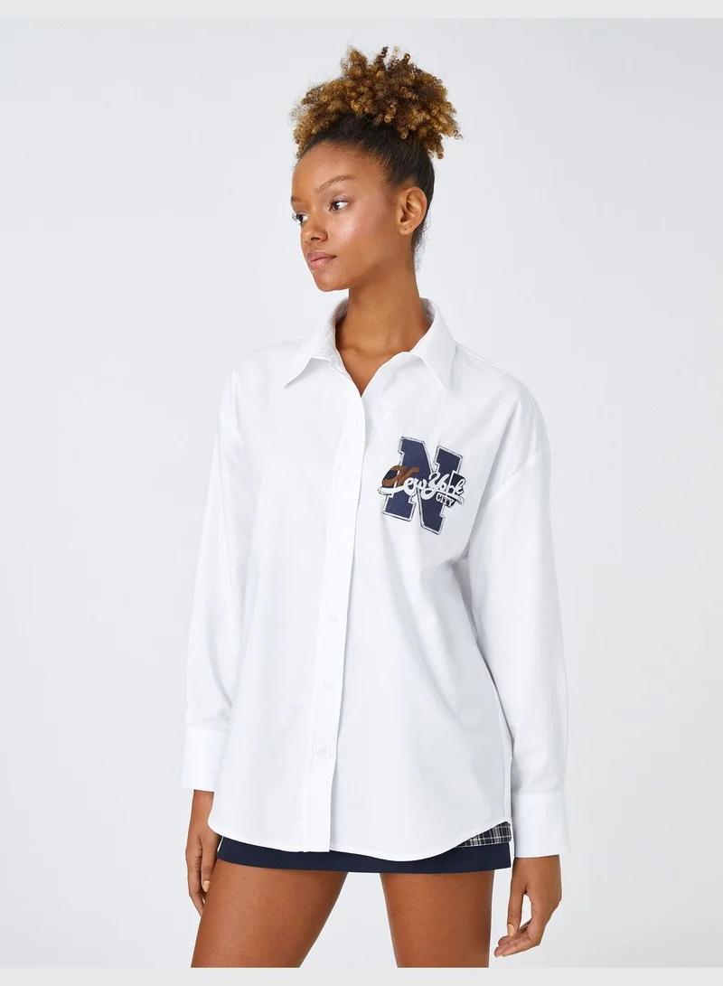 كوتون Applique College Shirt