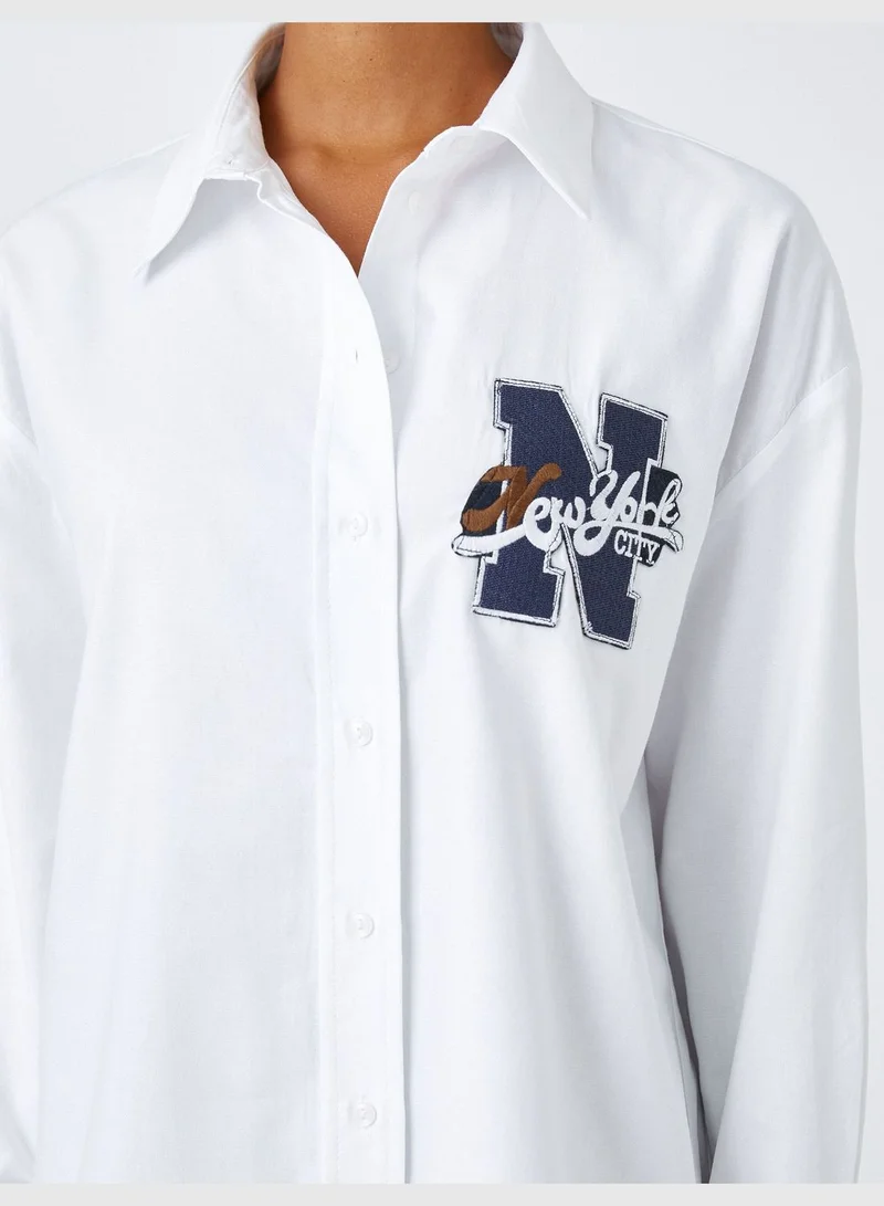 كوتون Applique College Shirt