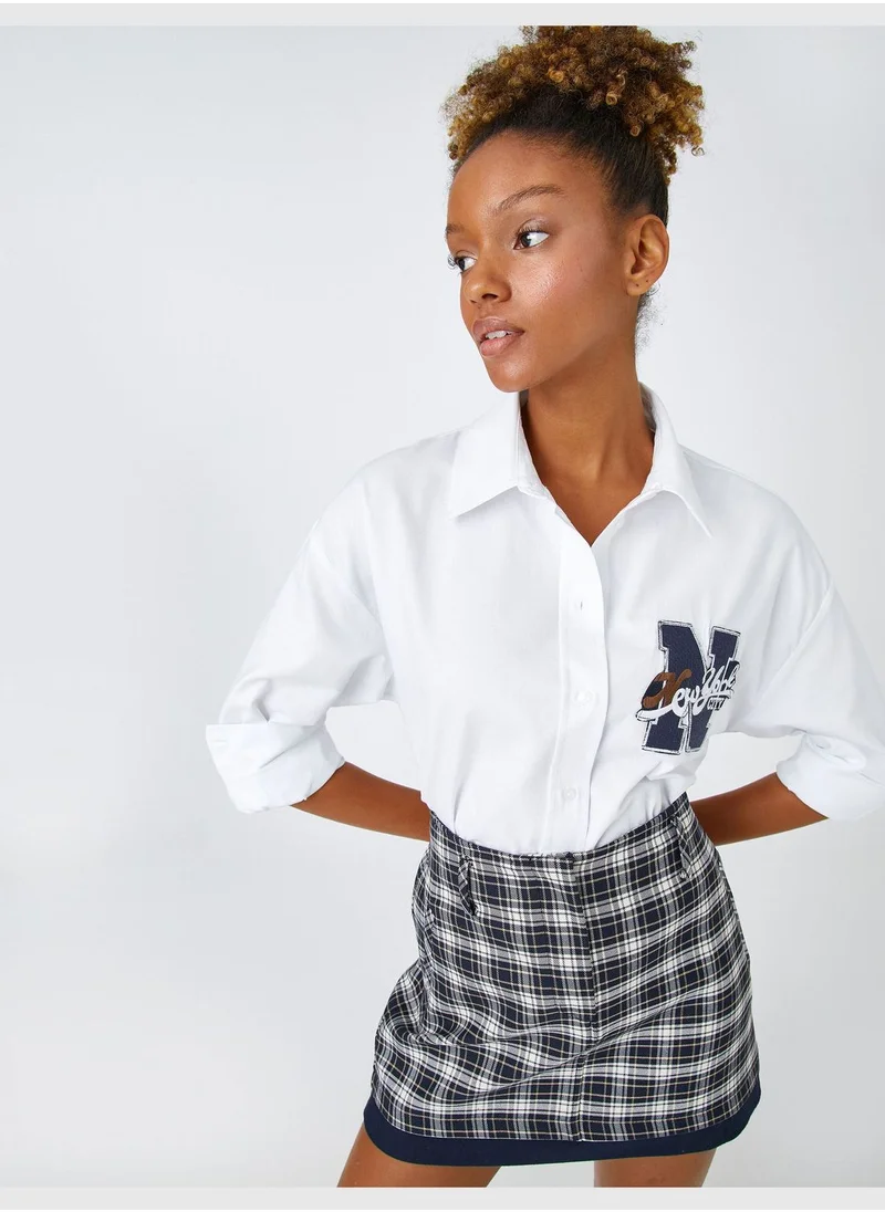 كوتون Applique College Shirt