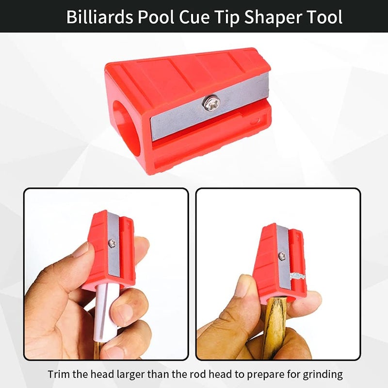 comfrt 3Pcs Billiards Pool Cue Tip Shaper Tool, Portable Cue Tip Trimmer Shaper Tapper Repair Tool Accessory - Image 5