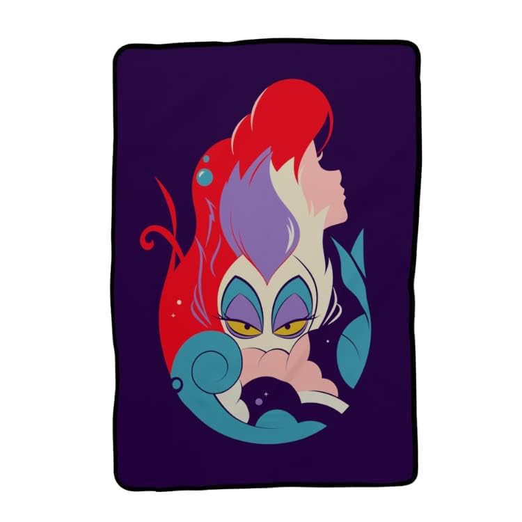 Franco Disney Princess Ariel & Ursula Little Mermaid Bedding Super Soft Micro Raschel Throw Blanket  62 in x 90 in  (Official) Disney Product Collectibles - Image 2