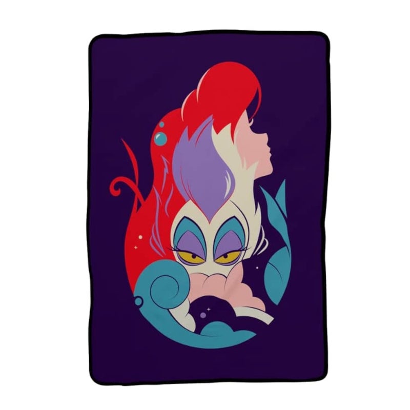 Franco Disney Princess Ariel & Ursula Little Mermaid Bedding Super Soft Micro Raschel Throw Blanket  62 in x 90 in  (Official) Disney Product Collectibles - Image 1