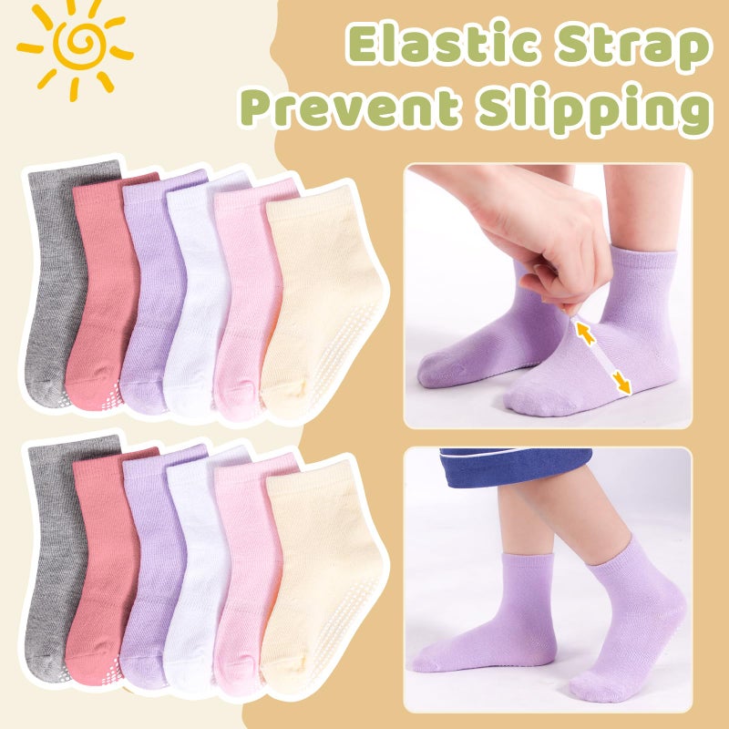 HYCLES Non-Slip Toddler Socks, Girl Grip Socks for 1-3T Kids Girls Boys Toddler Sock with Grippers - Image 3