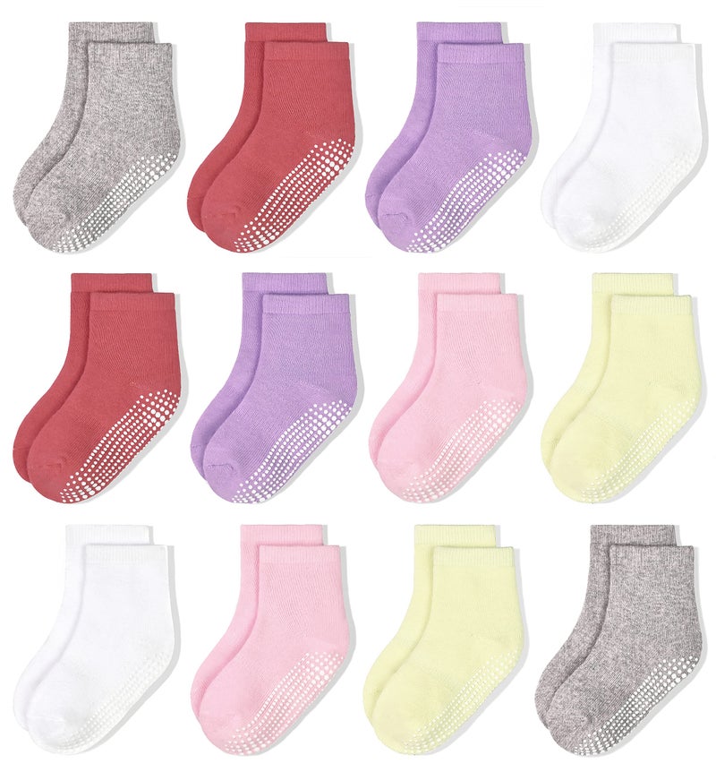 HYCLES Non-Slip Toddler Socks, Girl Grip Socks for 1-3T Kids Girls Boys Toddler Sock with Grippers - Image 1