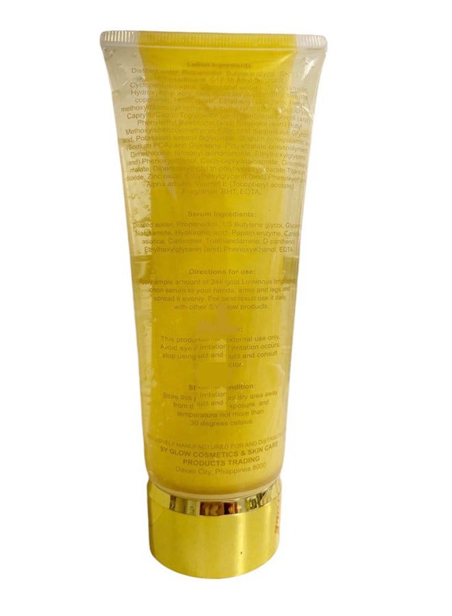 SY GLOW 24K Gold Luminou Brightening Whitening Lotion 250ml - Image 3
