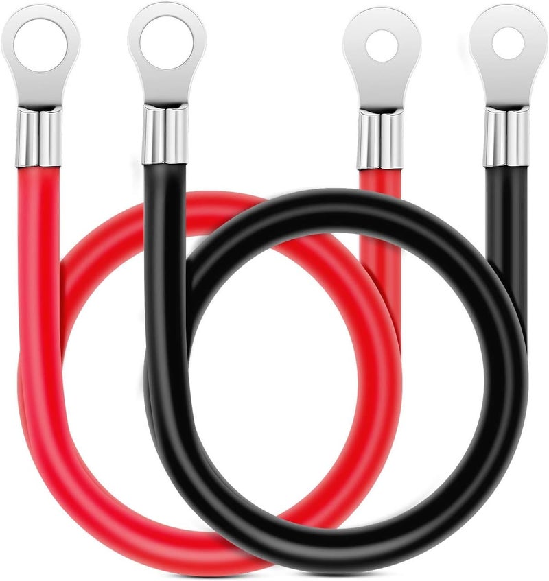 Nilight 6 AWG 20-Inch Battery Power Inverter Cables with Terminals,Red + Black Tinned Copper Battery Inverter Cables for Motorcycle, Automotive, Marine Boats, Solar, 2 Year Warranty - Image 1