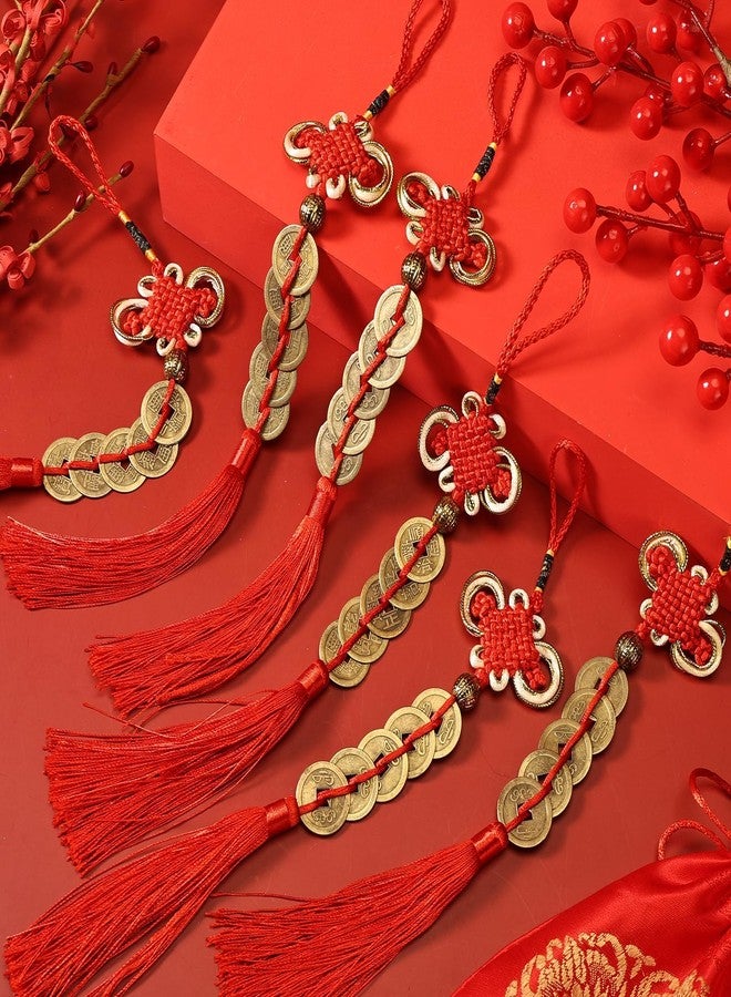 TFTAFAN Chinese Lucky Coins Decorations Chinese New Year Snake Charms Chinese Feng Shui Coins Ornaments Hanging Good Fortune Coins Chinese Knot New Year Decorations for Home Wealth Success Good Luck (12) - Image 2