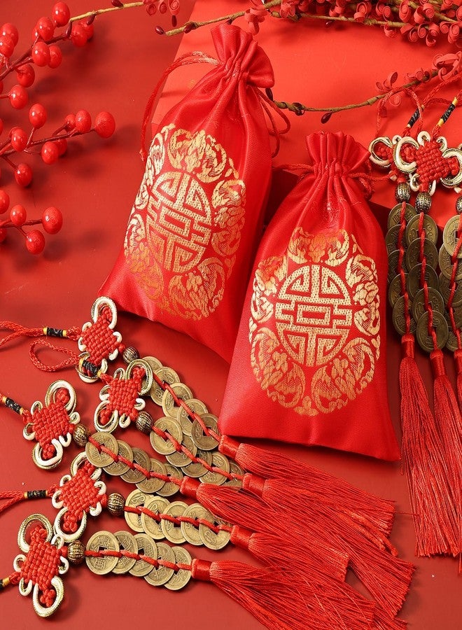 TFTAFAN Chinese Lucky Coins Decorations Chinese New Year Snake Charms Chinese Feng Shui Coins Ornaments Hanging Good Fortune Coins Chinese Knot New Year Decorations for Home Wealth Success Good Luck (12) - Image 4