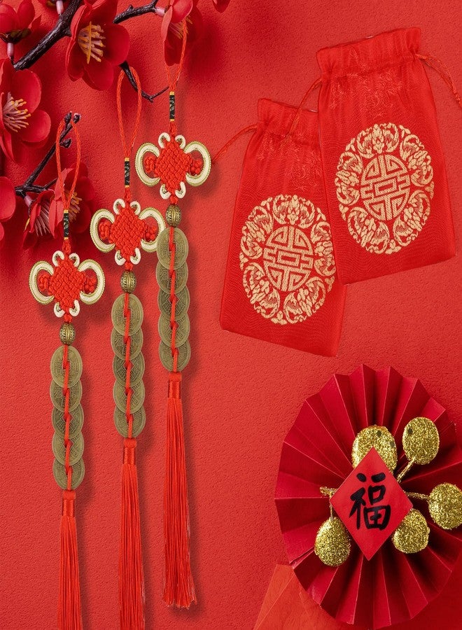 TFTAFAN Chinese Lucky Coins Decorations Chinese New Year Snake Charms Chinese Feng Shui Coins Ornaments Hanging Good Fortune Coins Chinese Knot New Year Decorations for Home Wealth Success Good Luck (12) - Image 5