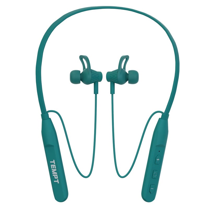 TEMPT Rush X Neckband with 20 Hours of Playback Time, Vibration Alert, BT V5.2, 10mm Drivers with Copper Ring, Crystal Clear Sound (Green) - Image 1
