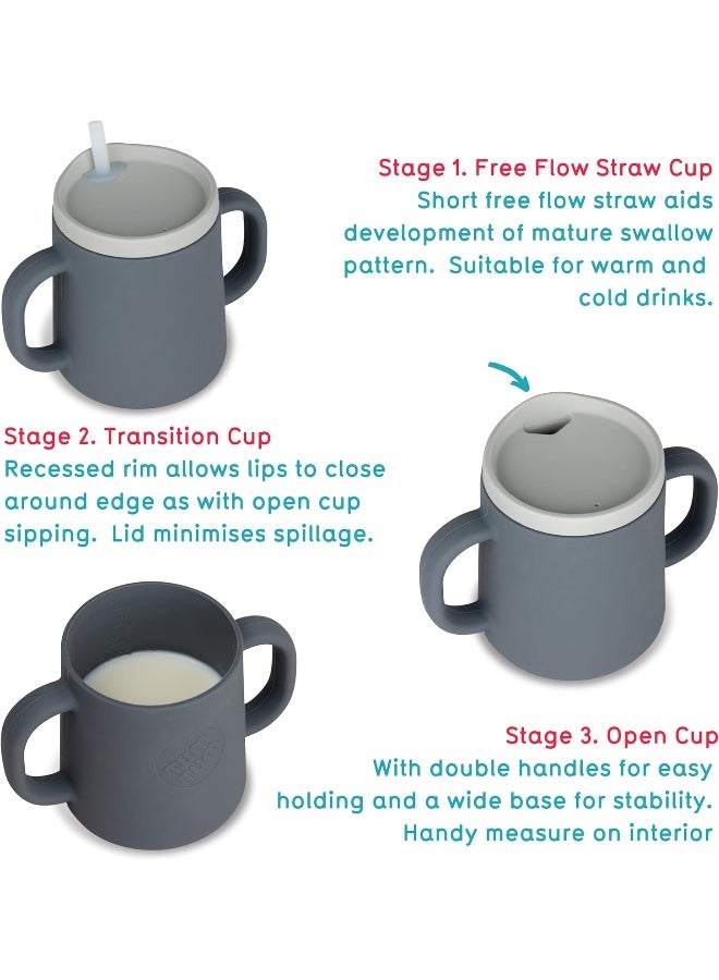 TUM TUM 3 in 1 Baby Trainer Sippy Cup for Toddlers - Grey - Image 2
