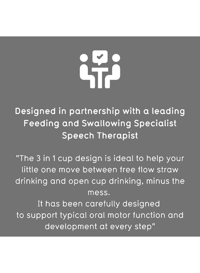 TUM TUM 3 in 1 Baby Trainer Sippy Cup for Toddlers - Grey - Image 4