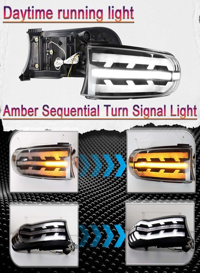 GEEGEETOP Upgrade Full LED Driver and Passenger DRL Turn Signal Light Front Headlight Compatible with Toyota FJ Cruiser 2007-2021 Daytime Running Light Amber Sequential Light - Image 2