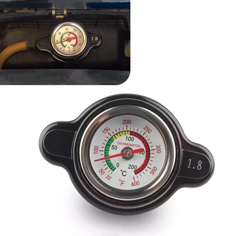 Sumjig Radiator Cover Radiator Cap with Temperature Gauge 18 Bar High Pressure Radiator Cap Fit for Honda Kawasaki Suzuki Yamaha KTM and More Motorcycle ATV Models Black 1 PC - Image 3