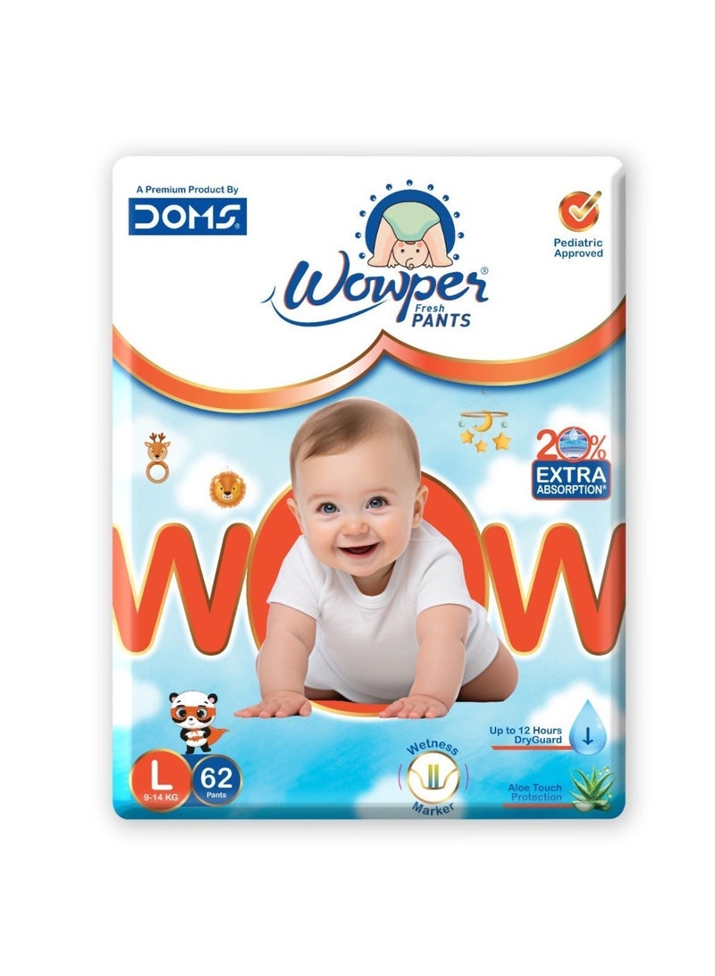 دومس عبوة حفاضات دومس واوبر فريش مقاس كبير (LAR) (62 حفاضة) - Image 1