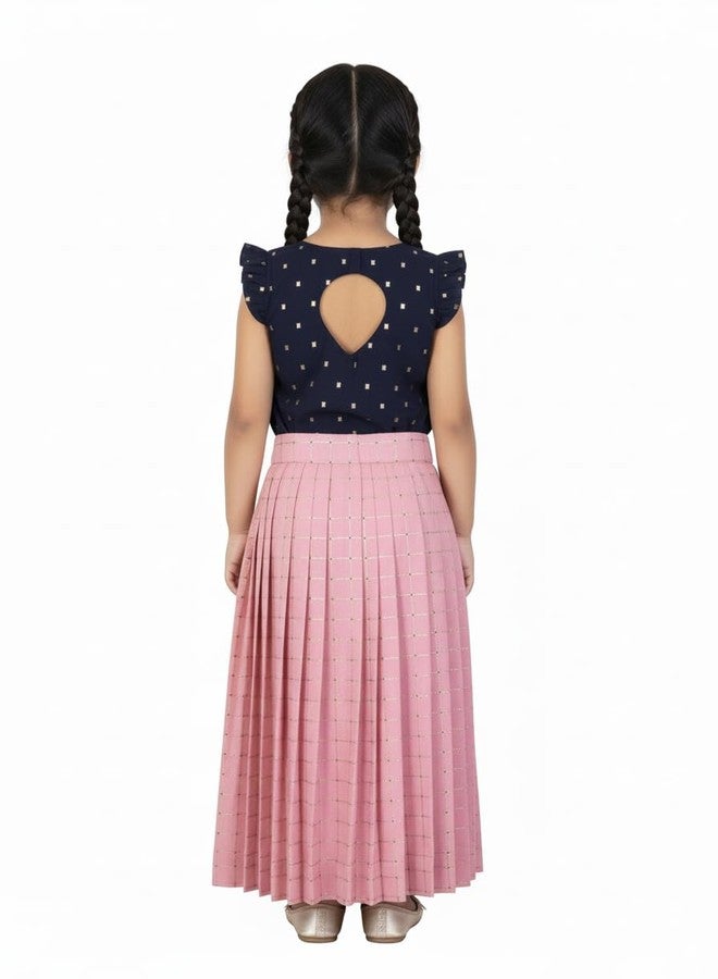 COMRATE Baby Girls South Indian Readymade Traditional Pattu Pavadai Tapeta Silk Lehenga Choli Dress For Kids - Image 3