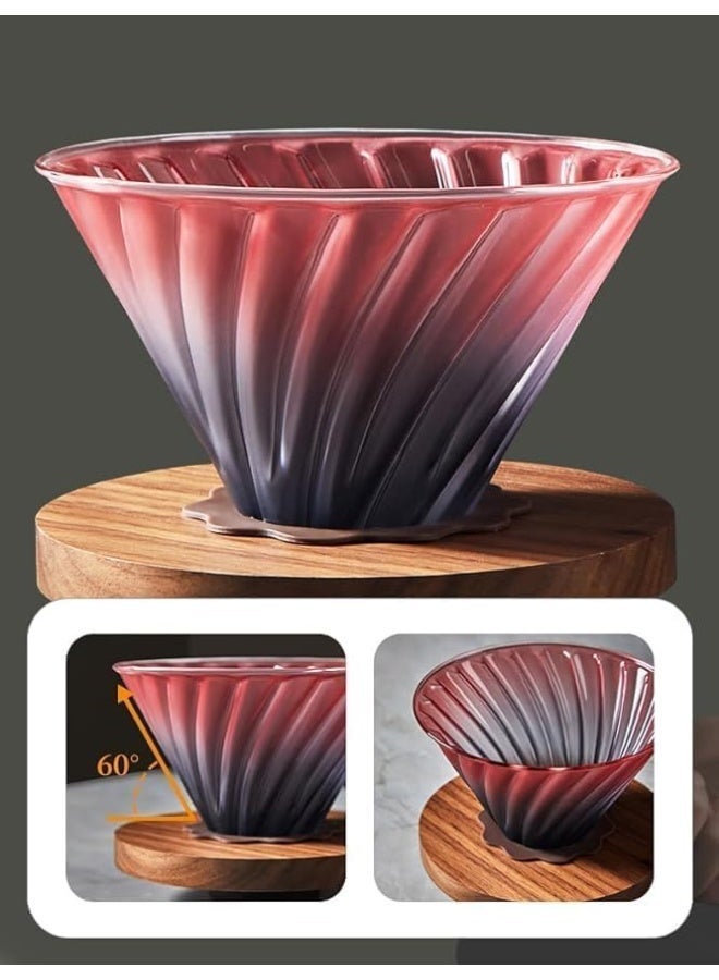 ماكينة تحضير القهوة بالتنقيط بسعة 600 مل من زجاج البوروسيليكات مع فلتر قهوة ومقبض خشب الجوز وغطاء زجاجي، مثالية للمنزل والمكتب والمقاهي - Image 4