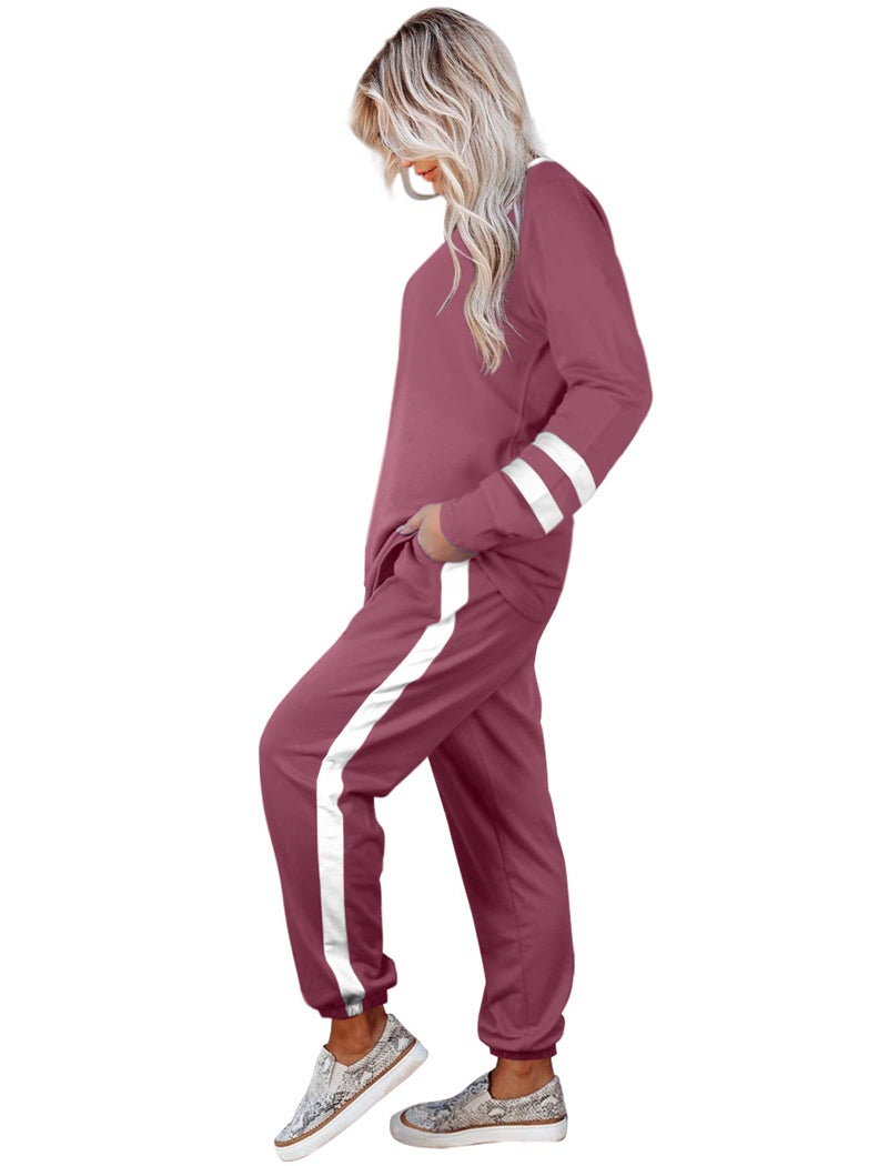 Aloodor Sweatsuit for Women 2 Piece Lounge Sets Two Piece Outfits Fashion Athletic Clothing L - Image 4