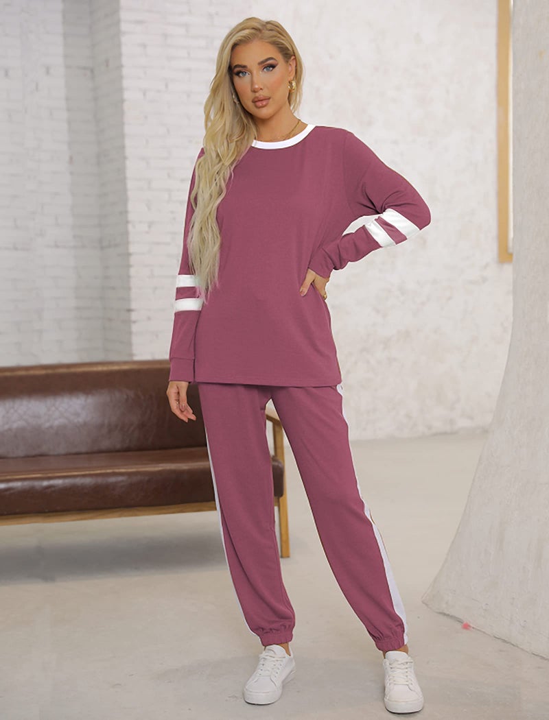 Aloodor Sweatsuit for Women 2 Piece Lounge Sets Two Piece Outfits Fashion Athletic Clothing L - Image 2